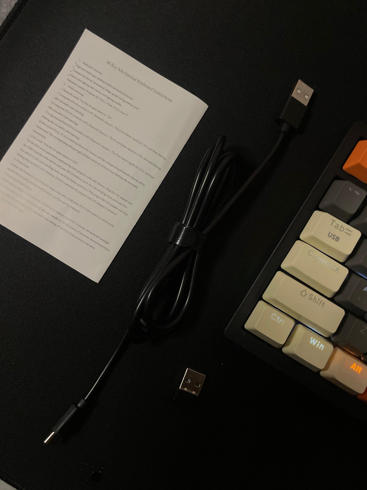 Aiguox Wireless Mechanical Gaming Keyboard with 96 Keys, RGB Backlit Lighting, Blue Switches, Compact Layout ,Tri-mode Connectivity
