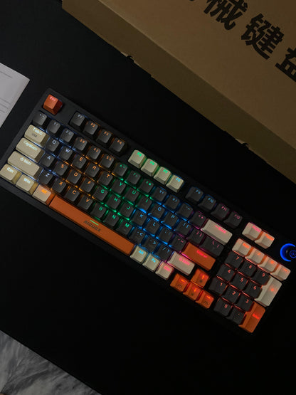 Aiguox Wireless Mechanical Gaming Keyboard with 96 Keys, RGB Backlit Lighting, Blue Switches, Compact Layout ,Tri-mode Connectivity
